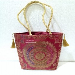 banarasi silk ladies bag shopping bag