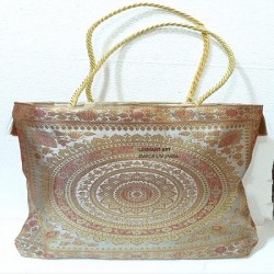 banarasi silk shopping bags for ladies big size