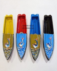 Fish hand painted boats from varanasi for children