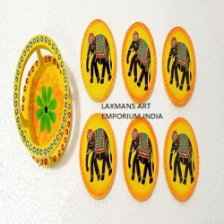 wooden painted coaster set wooden toys