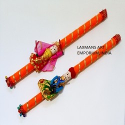 Wooden dandiya stick set with puppet folk crafts products
