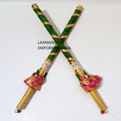 Wooden dandiya stick set with doll