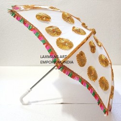 small decorative umbrella with zari work flowers