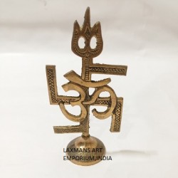 Brass with om yantra for puja