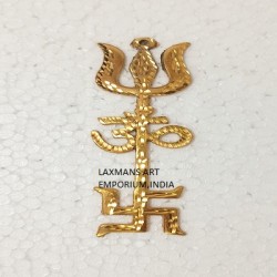 Brass trishul yantra for puja