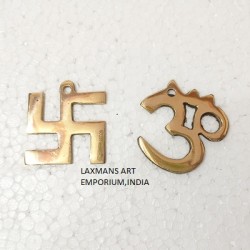 Brass om & swastika symbols wall hangings